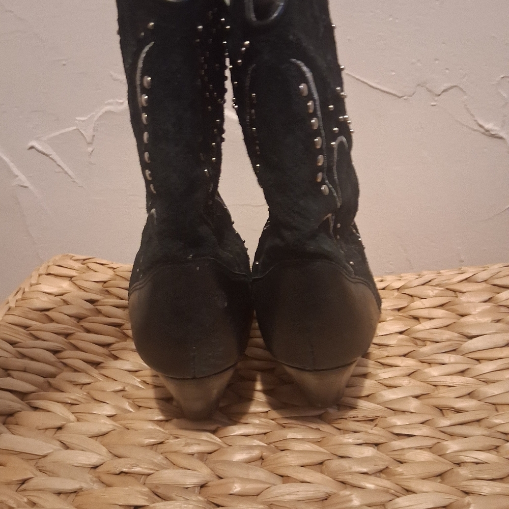Dingo Ava Western Cowboy Boot Leather Upper Black Womens Size 8 - Picture 4 of 5